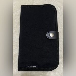 Travelpro Travel Wallet Case Pouch Passport ID Black 9.5” X 5”